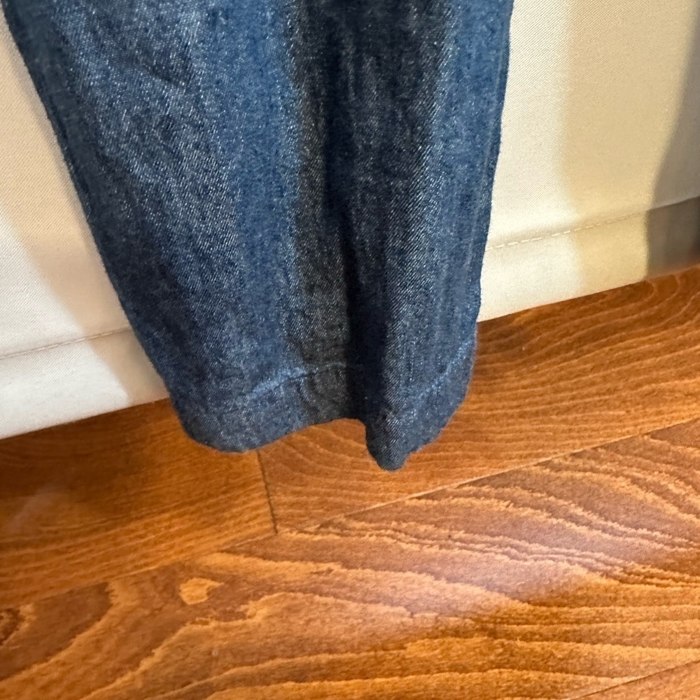 Derek Heart Jumper Jumpsuit Romper Sz M Sleeveless Blue Chambray Denim Collared - Picture 6 of 12
